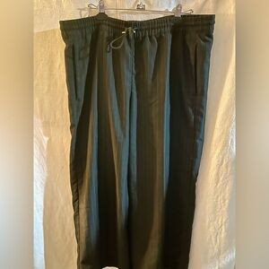 Divided H&M Drawstring Wide Leg XL Black Pinstripe Pants Dress Business Casual W